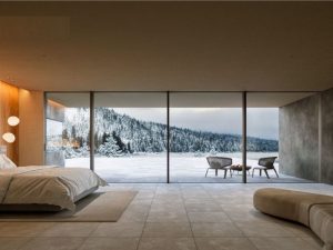 Cửa nhôm Slim Panorama Kogen phong cách Minimalism tại biệt thự hiện đại