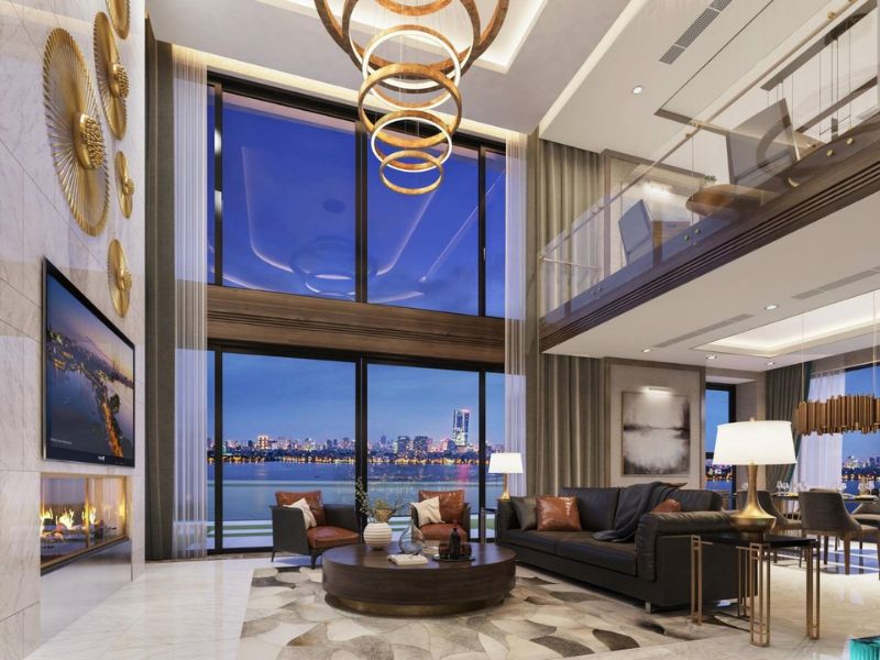cửa nhôm slim panorama penthouse five star tây hồ