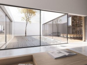 Khái niệm cửa lùa hệ Slim Panorama trong kiến trúc hiện đại