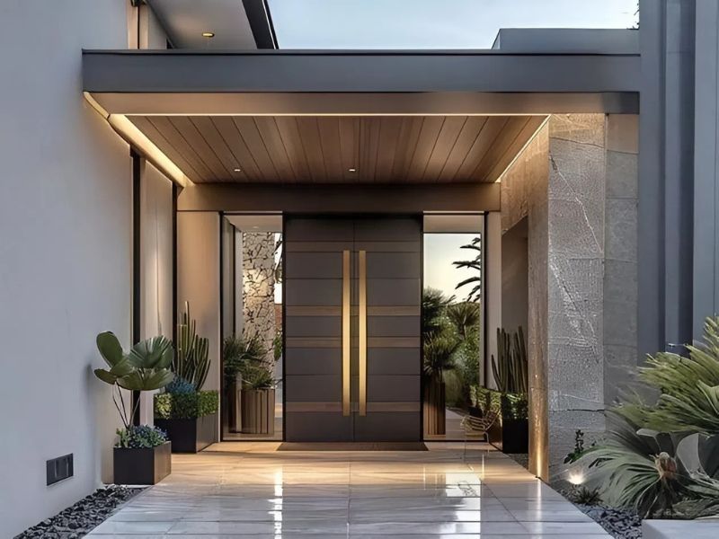 Cửa biệt thự kết hợp kính nghệ thuật - Chi tiết nhỏ nâng tầm phong cách sống