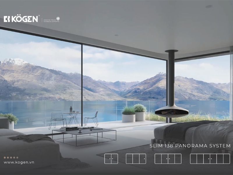 cửa trượt tự động hệ slim ngoại thất